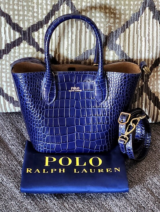 Polo Ralph Lauren Handbags - 💙Polo Ralph Lauren💙 - Royal Blue Mini Croc-Embossed Bellport Bag